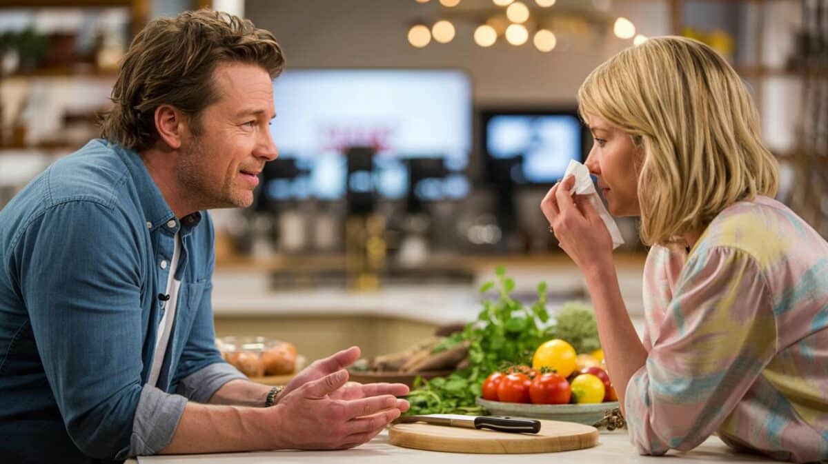 Nach schonungslosem Geständnis von Jamie Oliver kämpft Sat.1-Moderatorin mit den Tränen